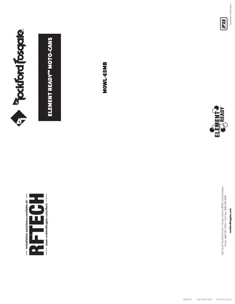 Page 1 de la notice Manuel utilisateur Rockford Fosgate M0WL-65MB