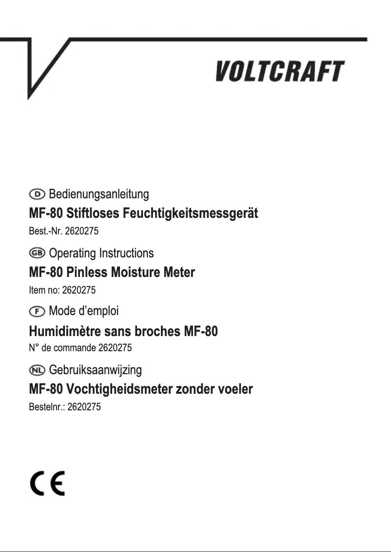 First page image of the manual for MF-80