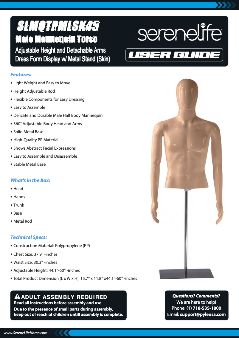 Page 1 of the manual User Manual SereneLife SLMQTPMLSK45