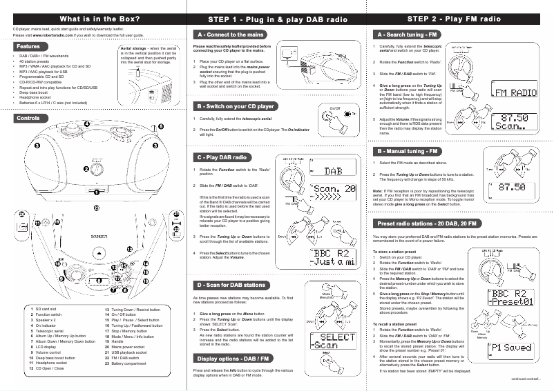 Page 1 of the manual User Manual Roberts Zoombox 3
