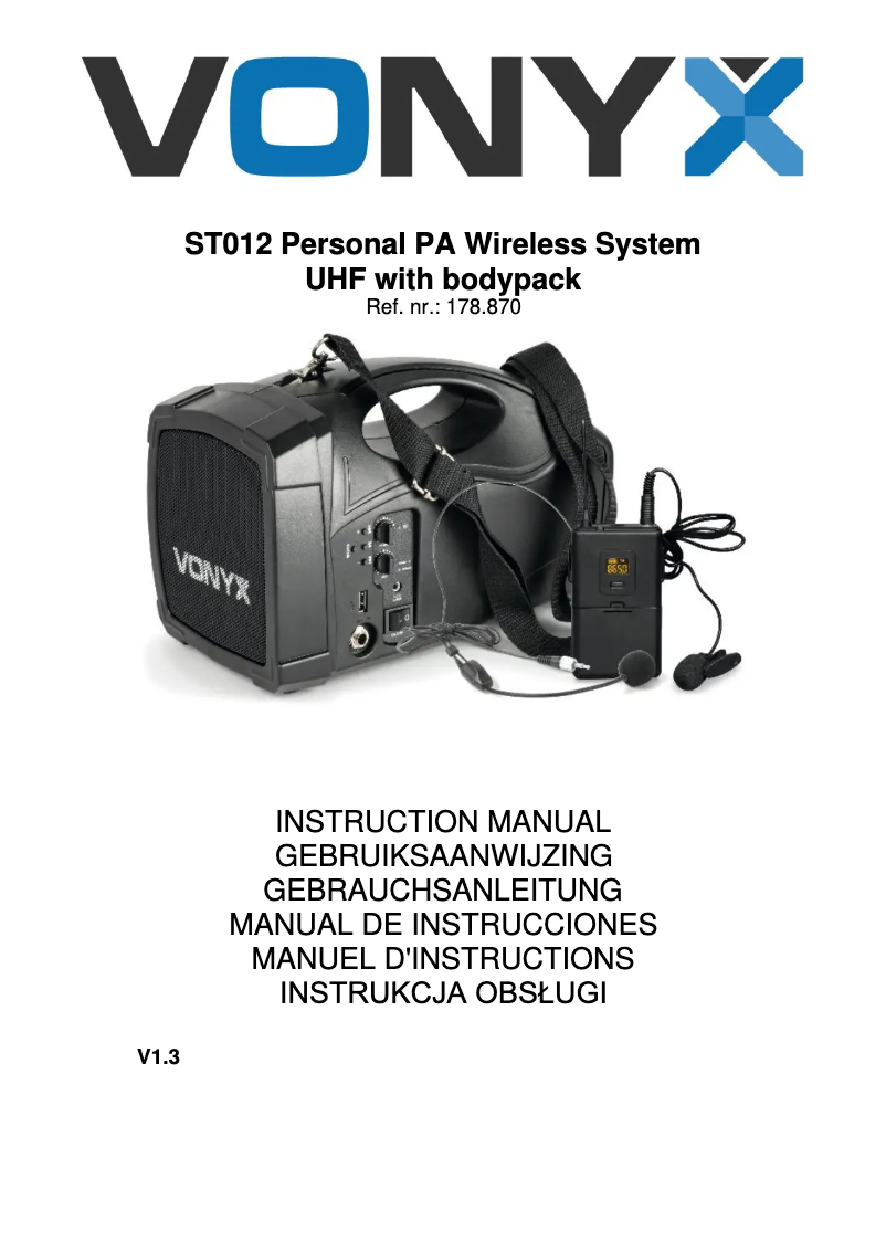 First page image of the manual for ST-012