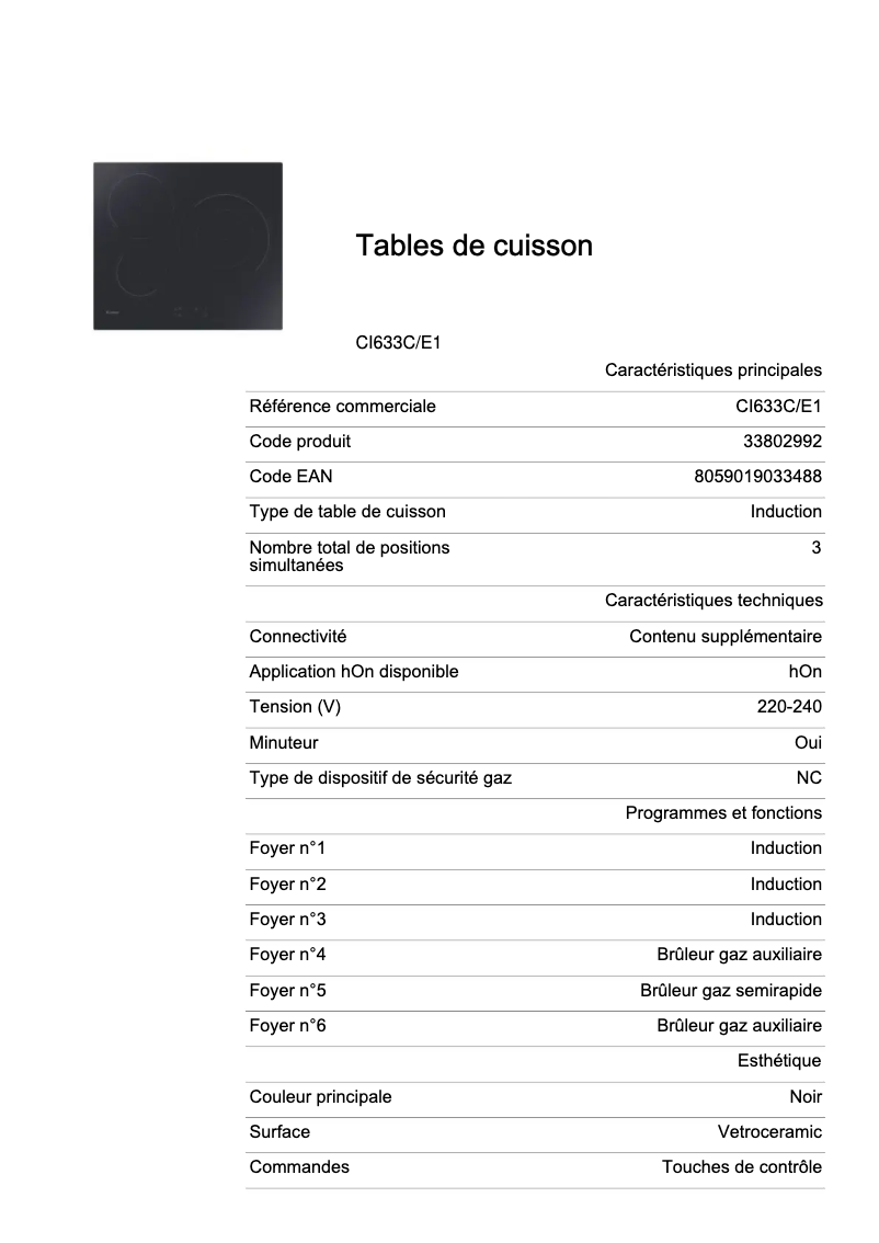 First page image of the manual for CI633C/E1