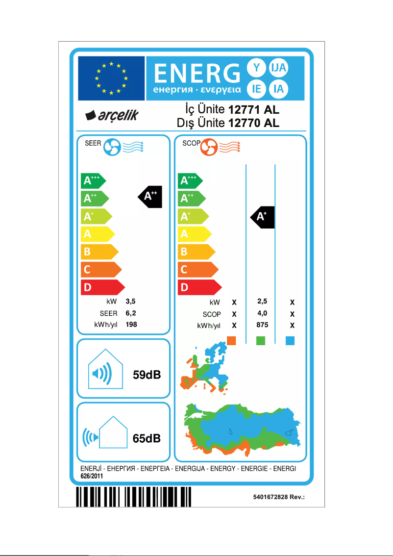 Page 1 of the manual User Manual Arçelik 12770 AL