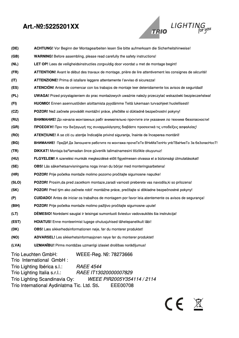 First page image of the manual for Vario 522520187