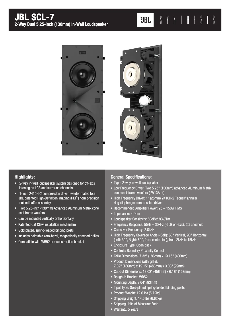 First page image of the manual for SCL-7