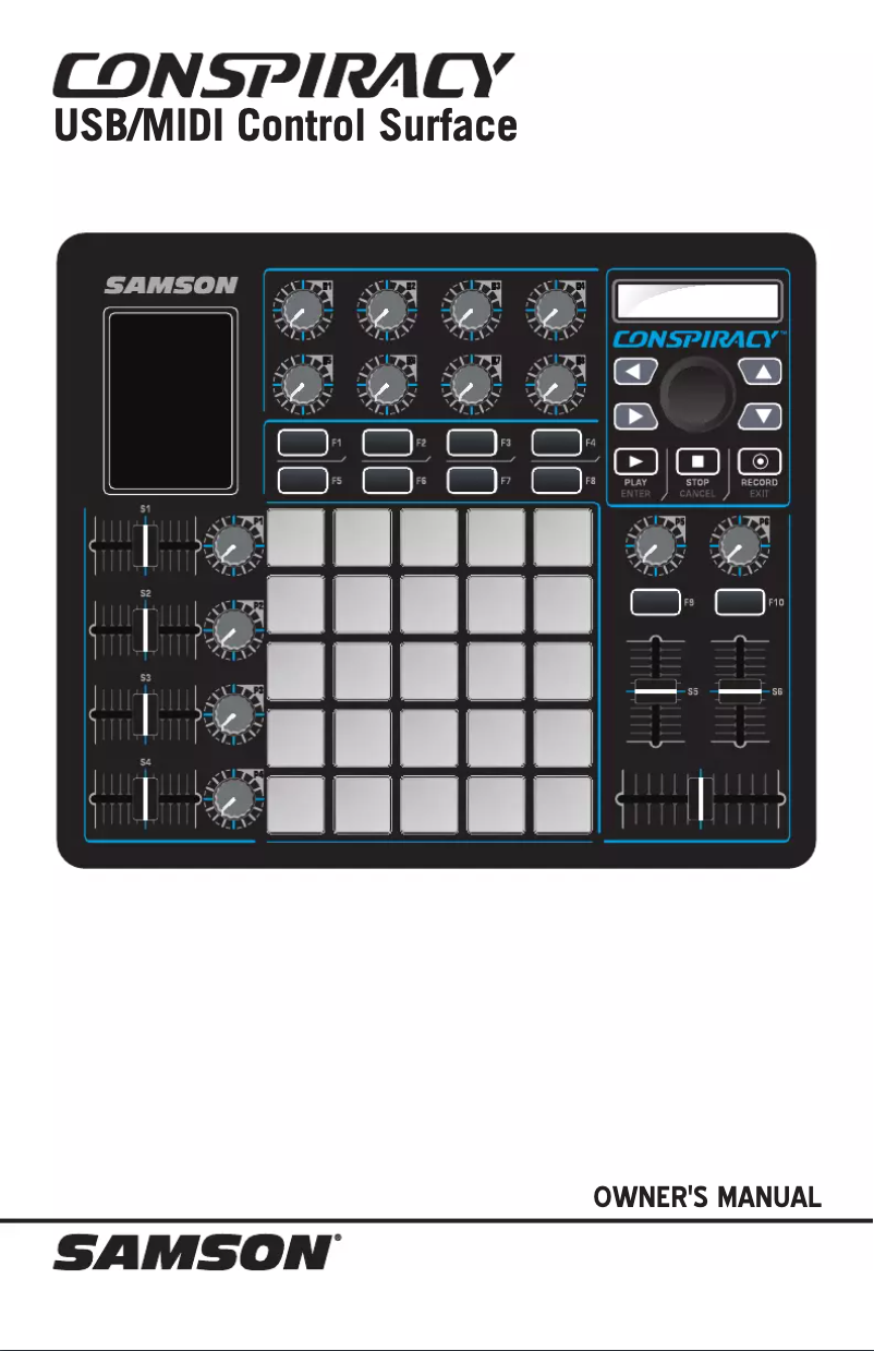Page 1 of the manual User Manual Samson Conspiracy