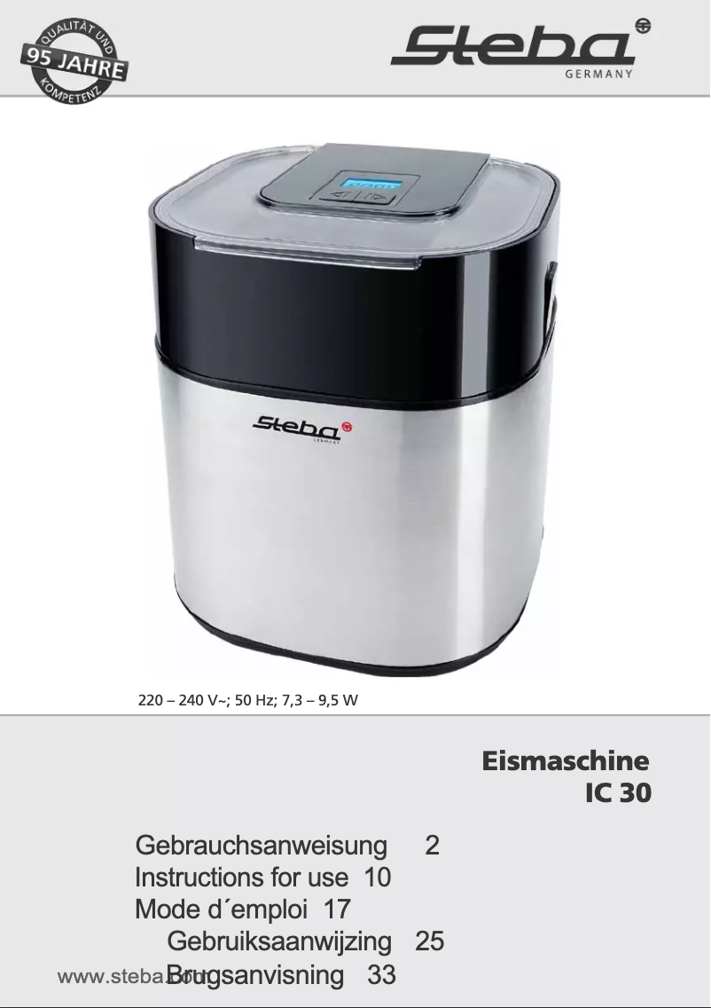 First page image of the manual for IC 30