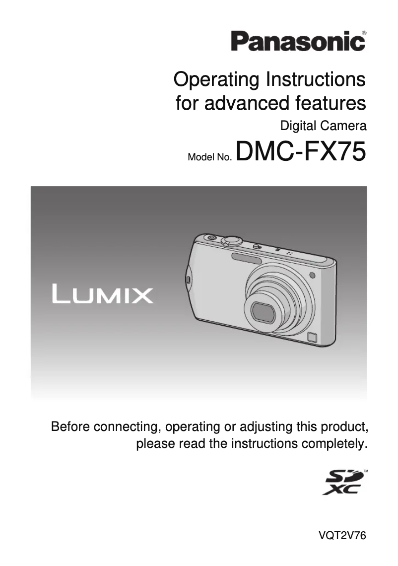First page image of the manual for Lumix DMC-FX75