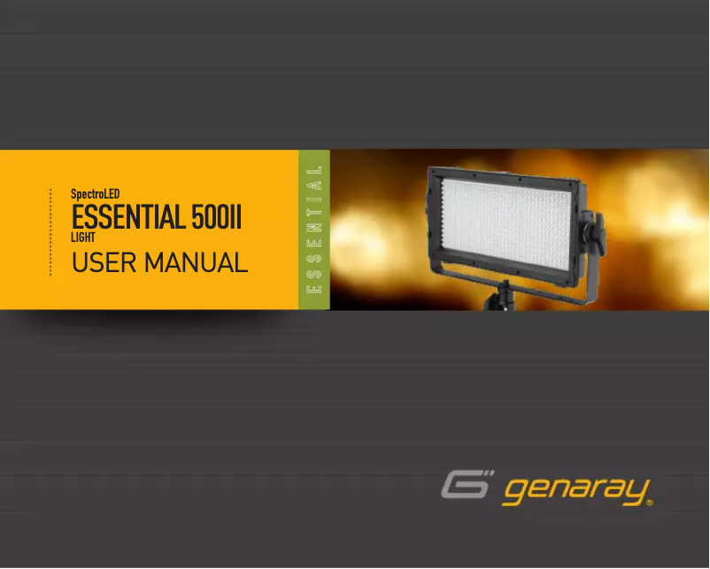 First page image of the manual for Spectro LED Essential 500 II