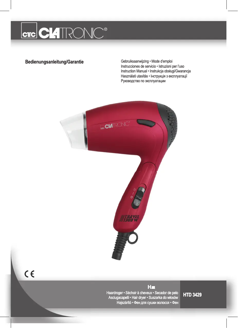 Page 1 of the manual User Manual Bomann HTD 3429