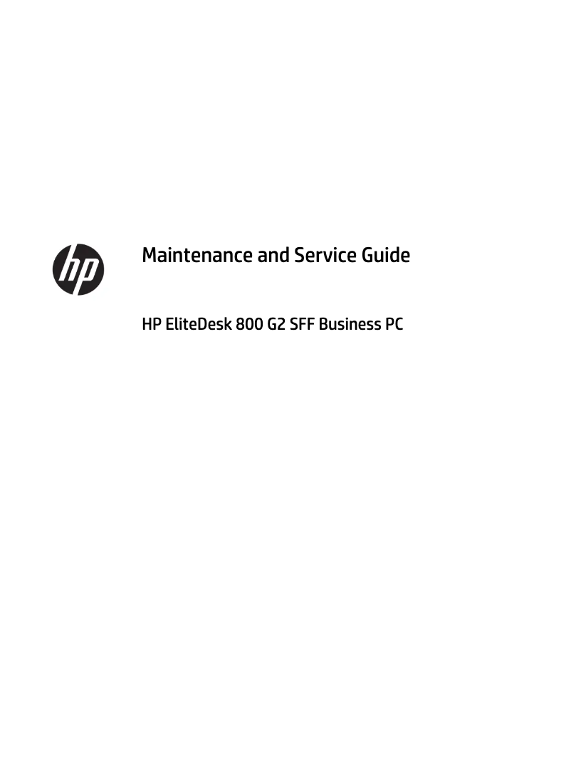 Page 1 of the manual User Manual HP EliteDesk 800 G2 SSF