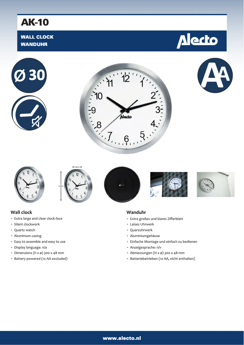 Page 1 of the manual User Manual Alecto AK-10