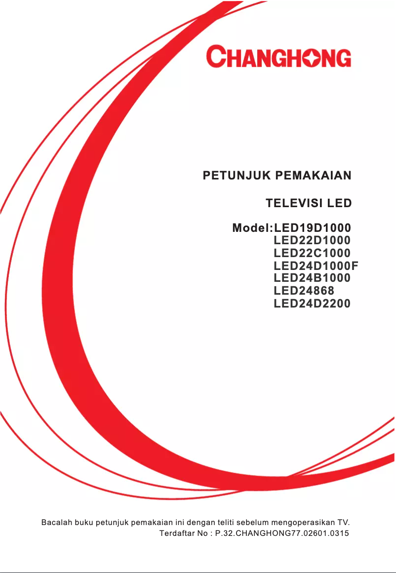 Page 1 of the manual User Manual Changhong LED24D2200