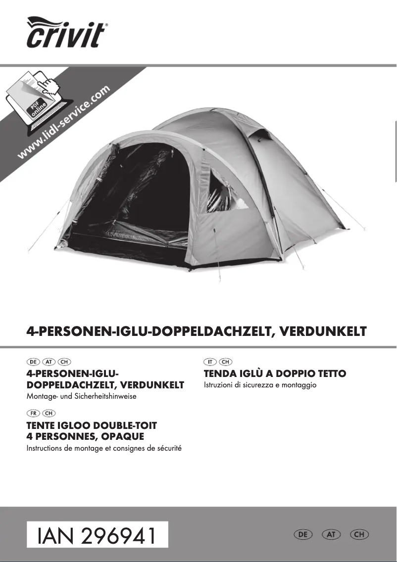 First page image of the manual for IAN 296941