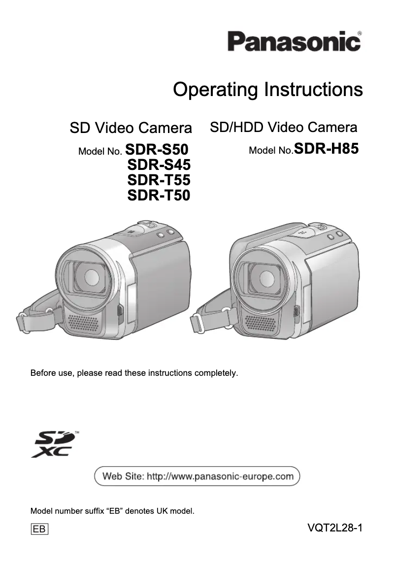 First page image of the manual for SDR-S45