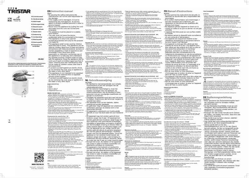 Page 1 of the manual User Manual TriStar FR-6941