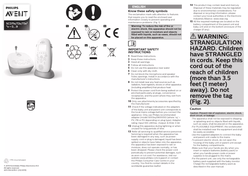 Page 1 of the manual User Manual Philips AVENT SCD711