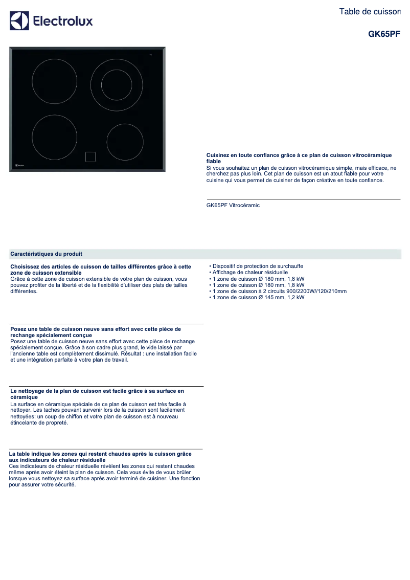First page image of the manual for GK65PF