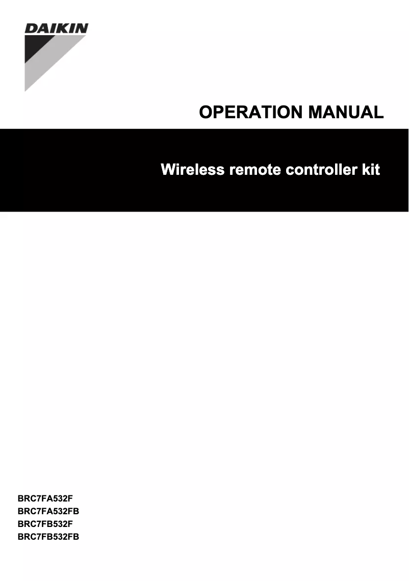 First page image of the manual for BRC7FA532F