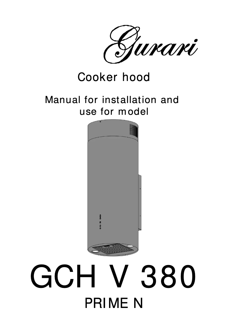 First page image of the manual for GCH V 380