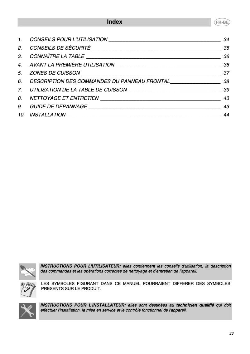 Page 1 of the manual User Manual Smeg SE 661 X1