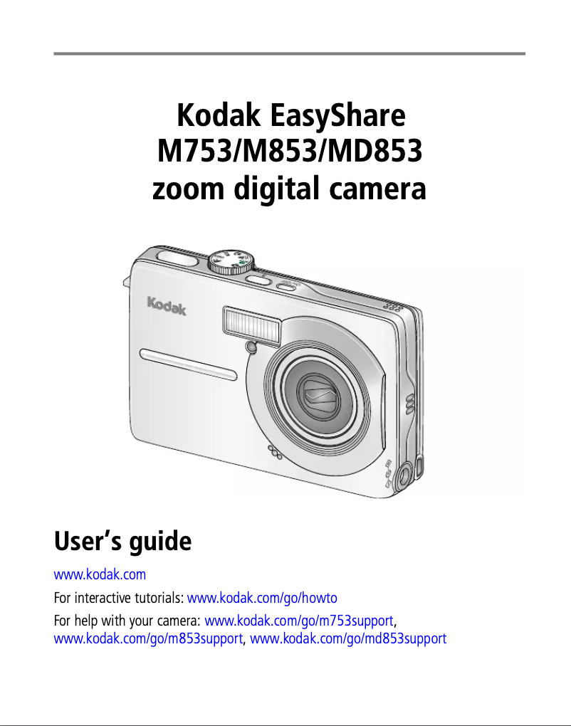 Page 1 of the manual User Manual Kodak EasyShare M853