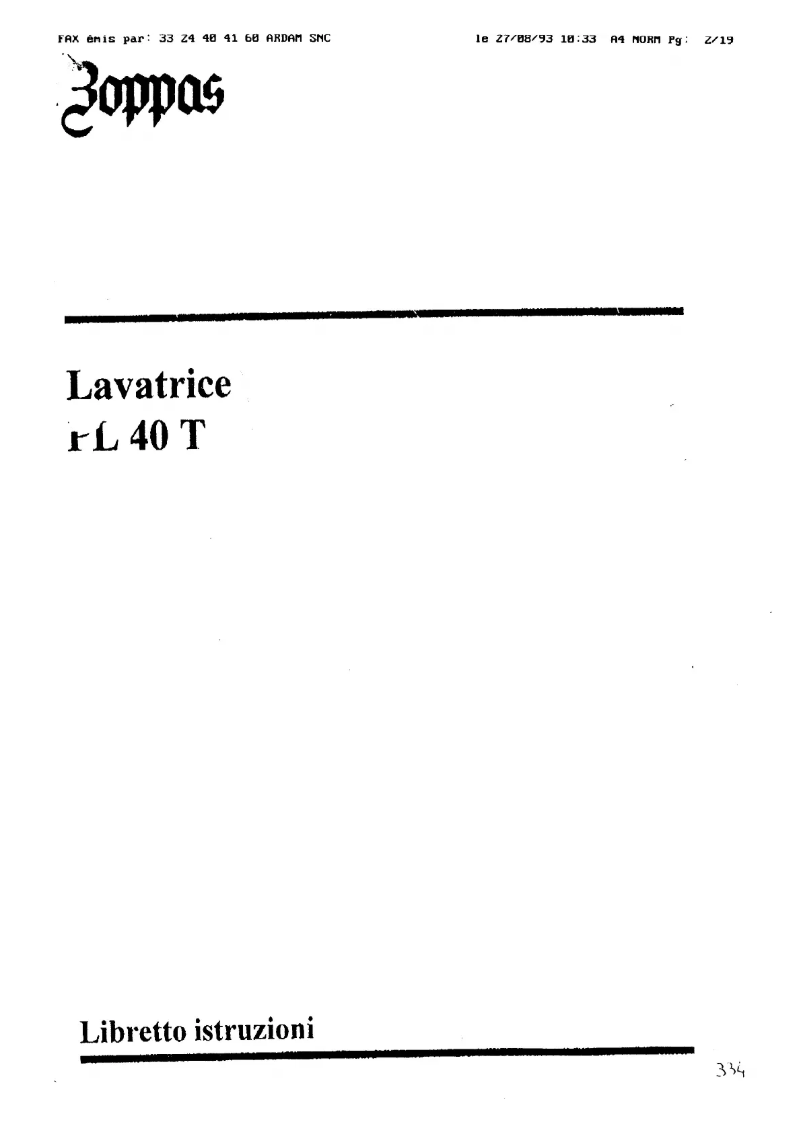 First page image of the manual for PL40T