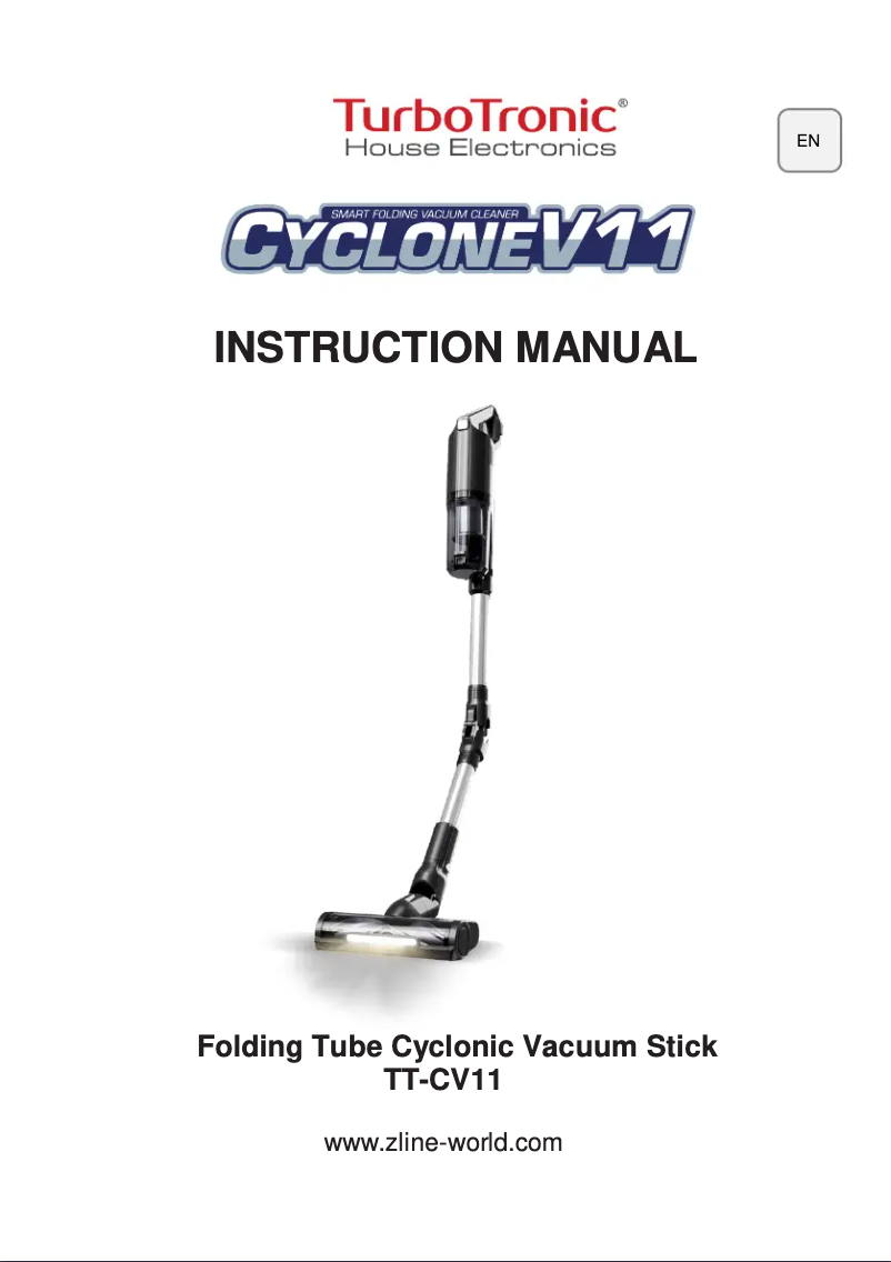 Page 1 of the manual User Manual TurboTronic Cyclone V11 TT-CV11