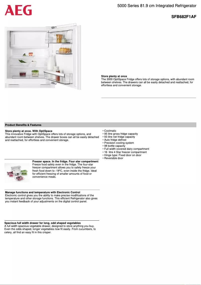 First page image of the manual for SFB682F1AF