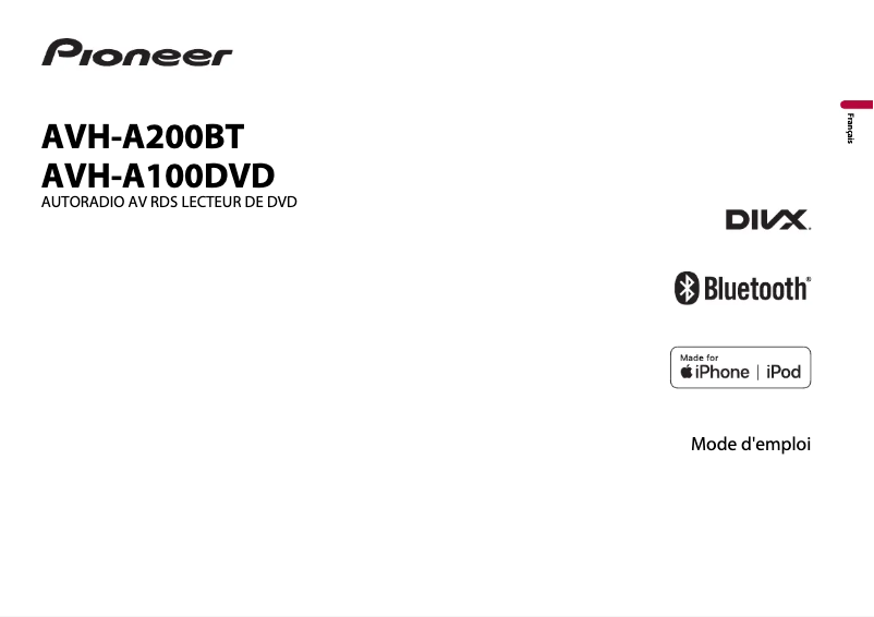 Page 1 of the manual User Manual Pioneer AVH-A200BT