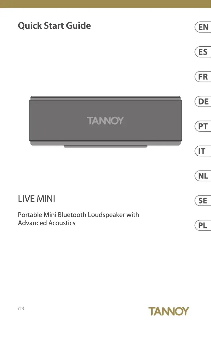 Page 1 of the manual Quick Start Guide Tannoy Live Mini