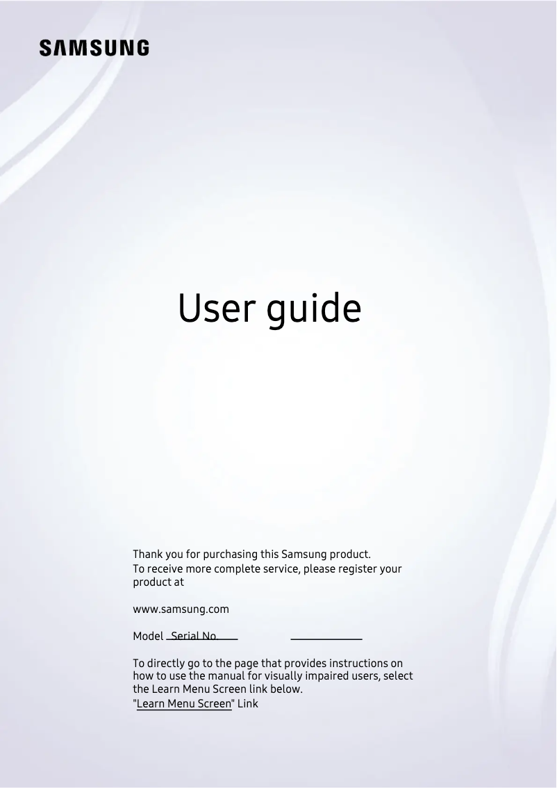 First page image of the manual for UN43DU7010F