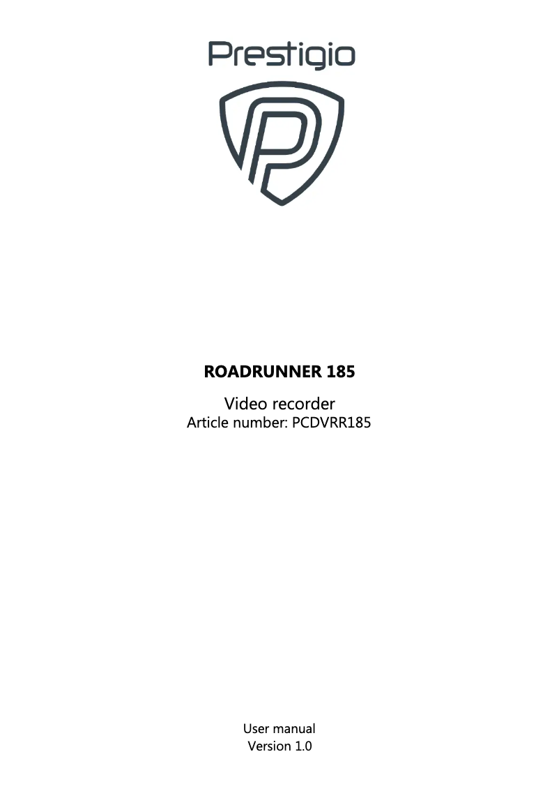 First page image of the manual for RoadRunner 185