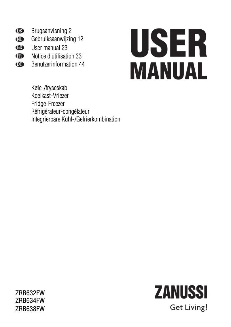 First page image of the manual for ZRB 632 FW