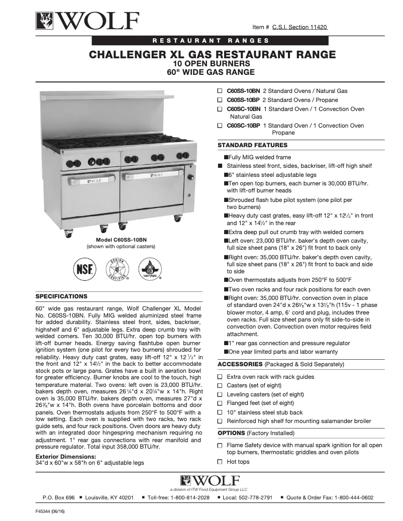 First page image of the manual for C60SS-10B