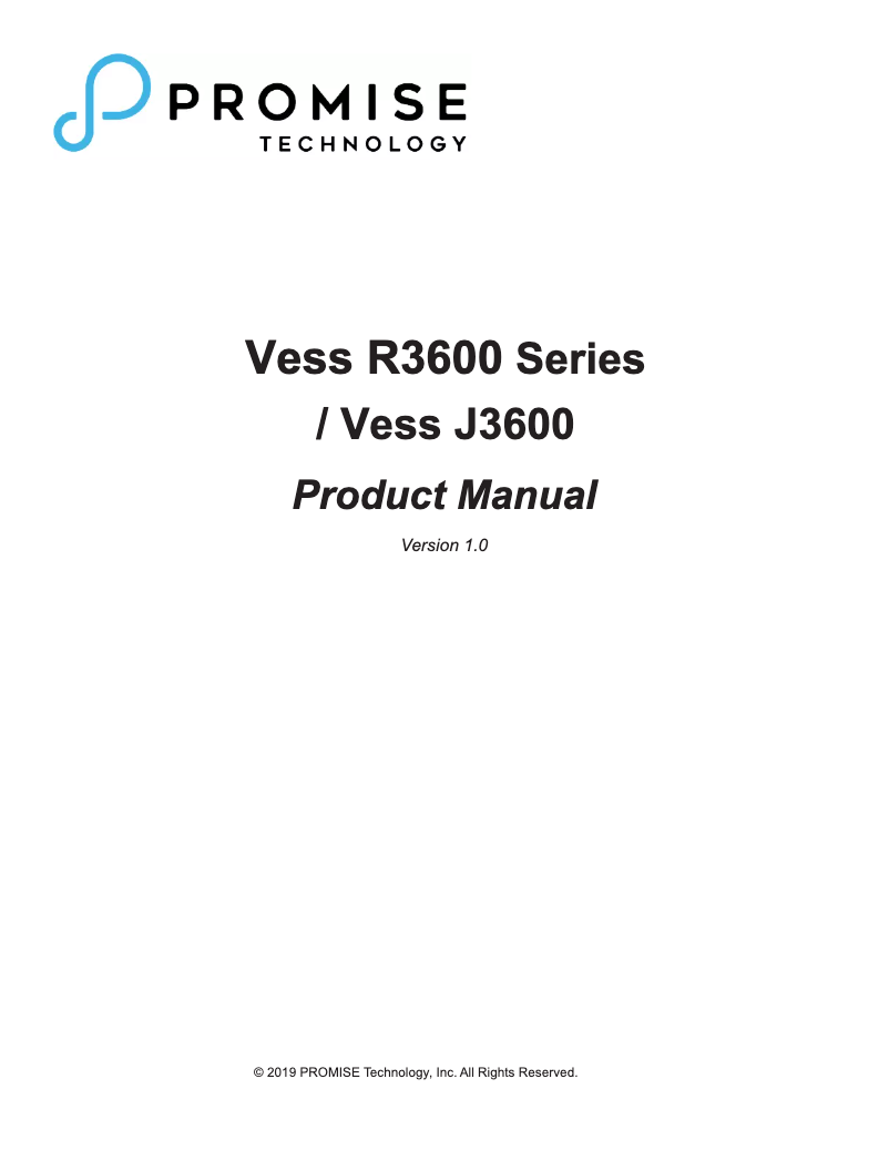 Page 1 of the manual User Manual Promise Technology Vess R3600