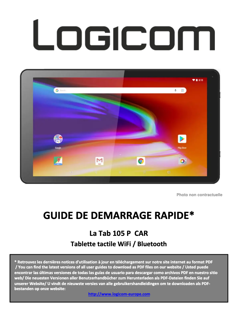 First page image of the manual for La Tab 105 P