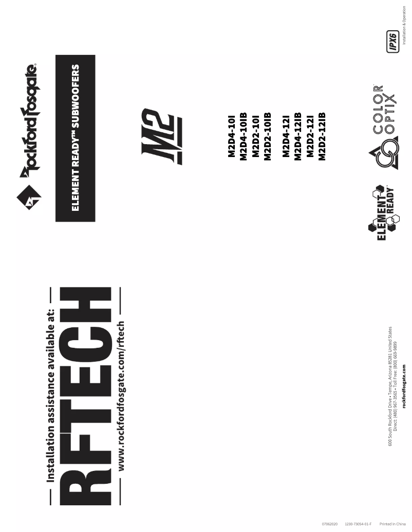 Page 1 de la notice Manuel utilisateur Rockford Fosgate M1-6B