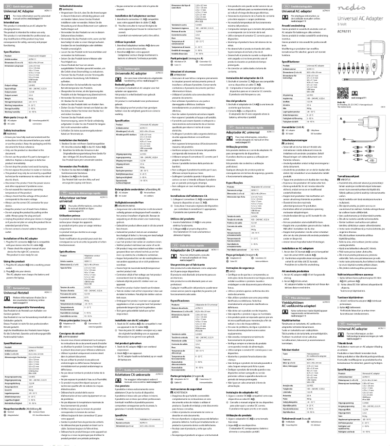 First page image of the manual for ACPA111