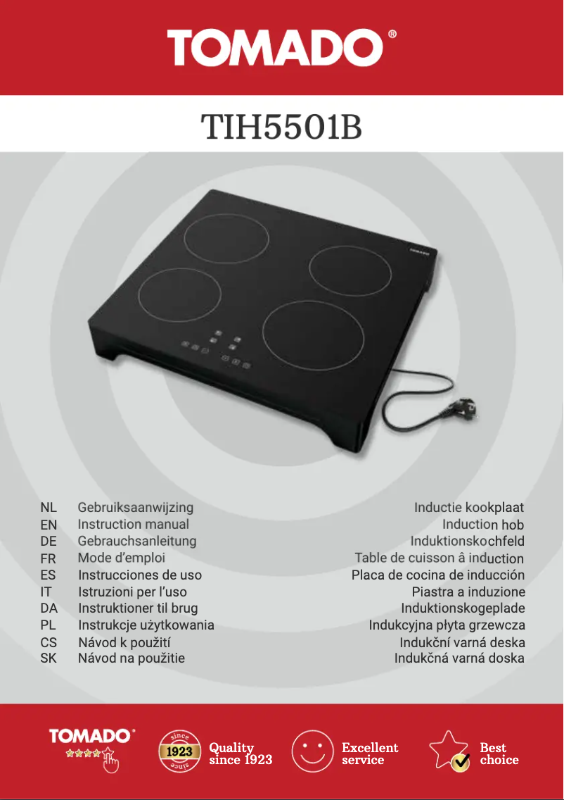 Page 1 de la notice Fiche technique Tomado TIH5501B
