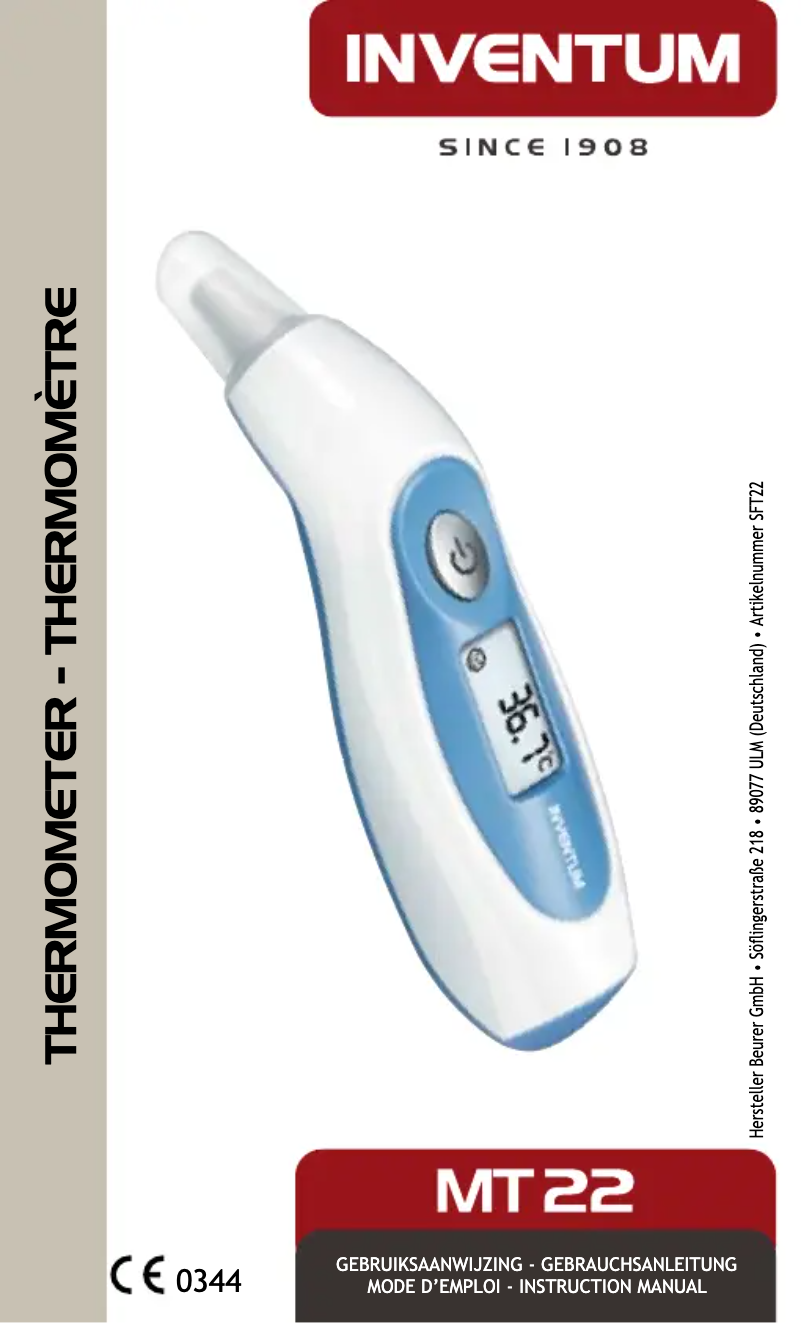 Page 1 of the manual User Manual Inventum MT22