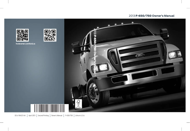 First page image of the manual for F-650 (2013)