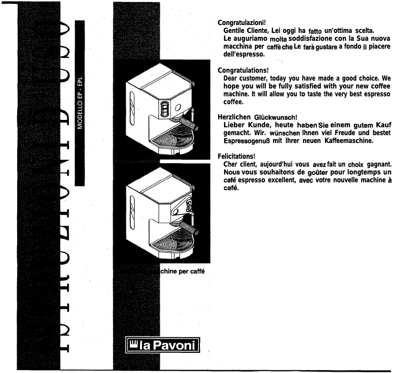 First page image of the manual for Espresso Plus
