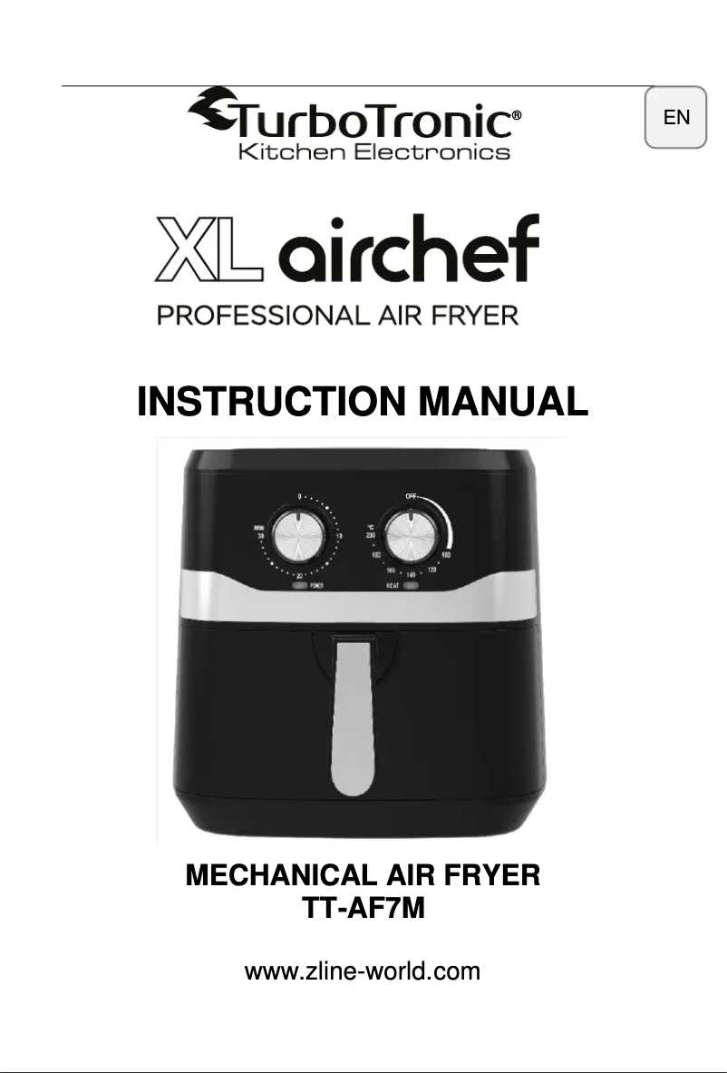 Page 1 of the manual User Manual TurboTronic XL Airchef TT-AF7M