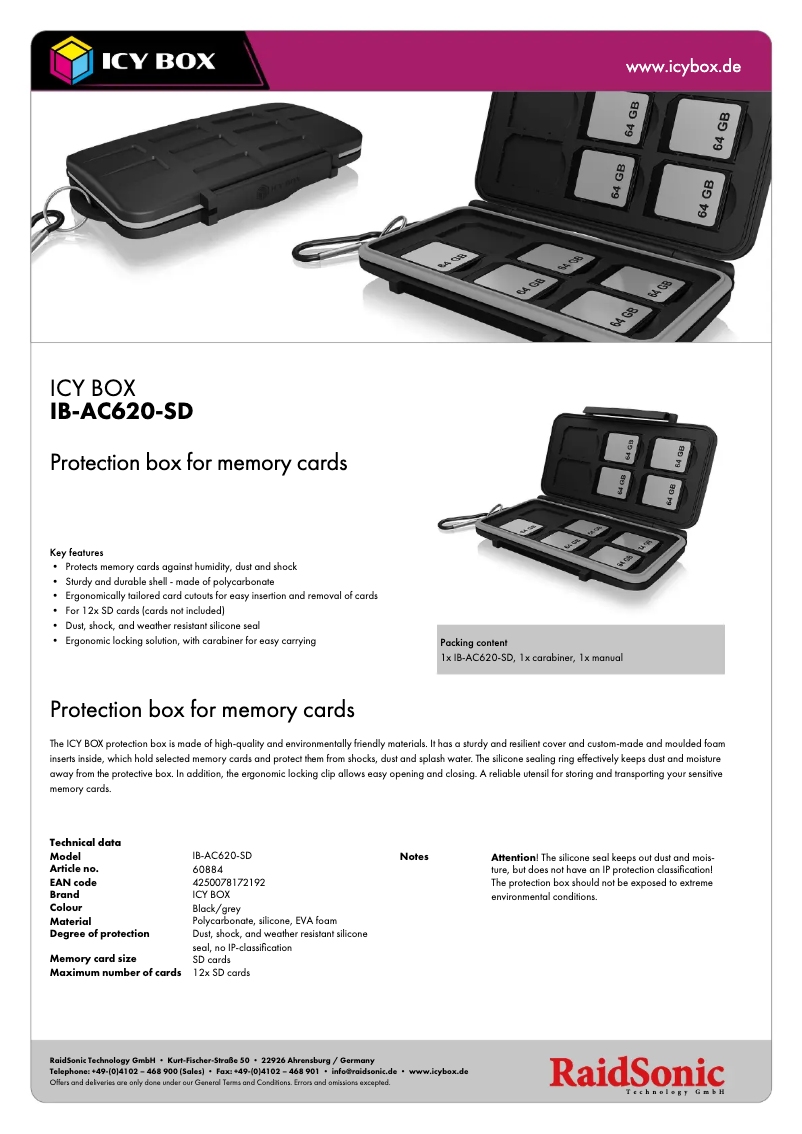 First page image of the manual for IB-AC620-SD