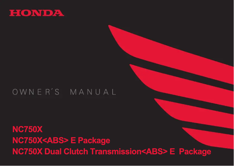 First page image of the manual for NC750X (2019)