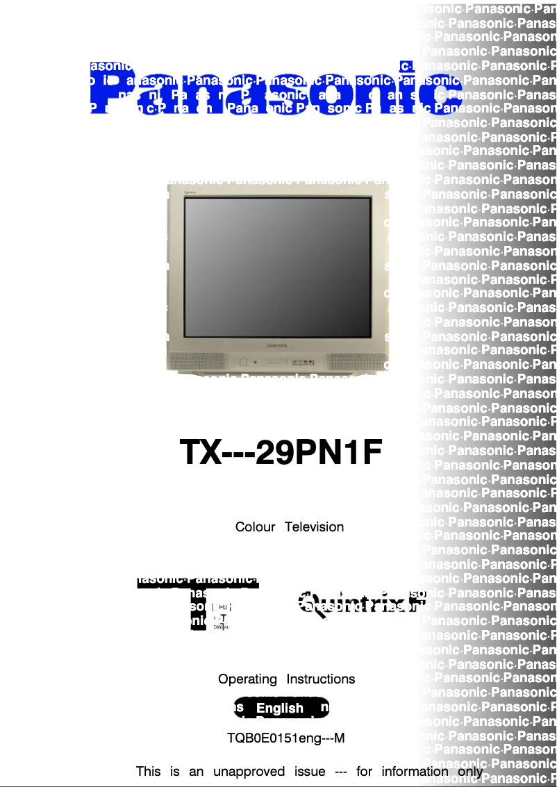 First page image of the manual for TX-29PN1F