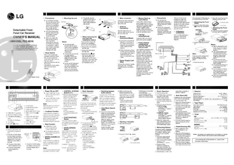 First page image of the manual for TCC-9210