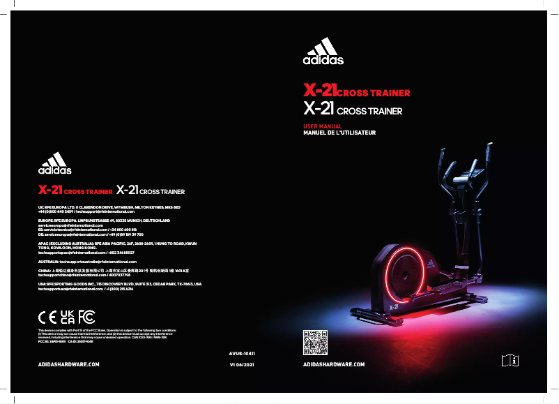 Page 1 of the manual User Manual Adidas X-21