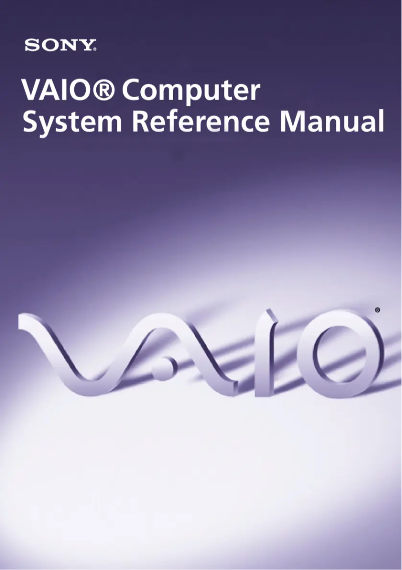 First page image of the manual for Vaio PCV-RS101